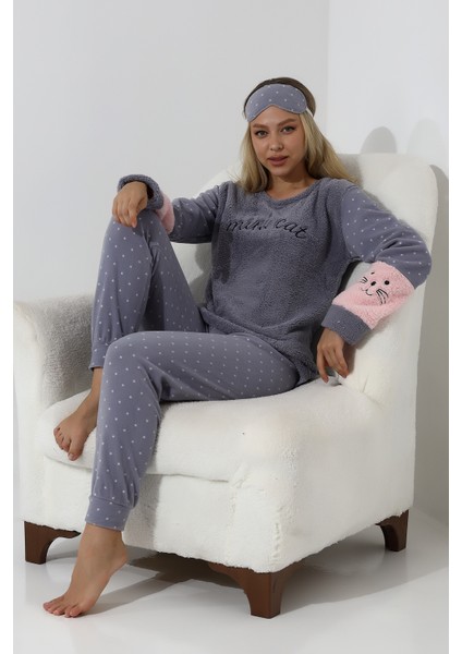 Fawn 3012 Peluş Welsoft Polar Kışlık Yumoş Kadın Pijama Takımı