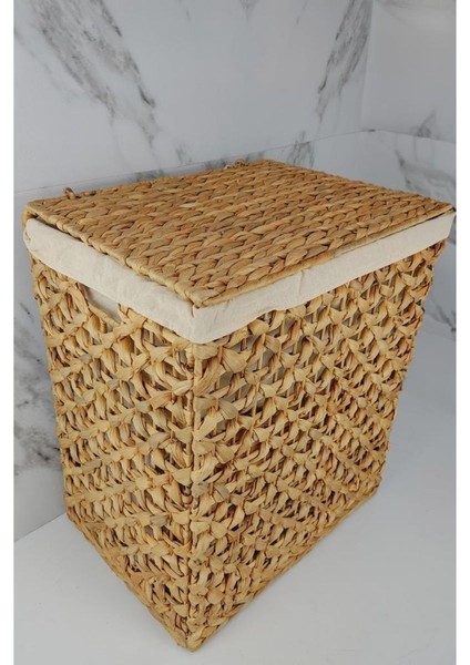 Dikdörtgen Katlanabilir Kelebek Desenli Hasır Bambu Kirli Çamaşır Sepeti Kahverengi - CL-11045 fırsatları
