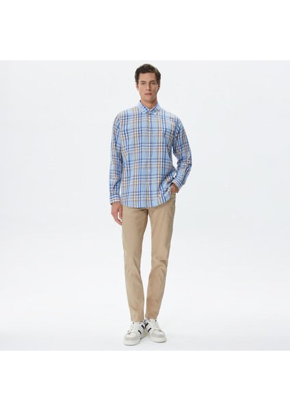 Nautıca Erkek Bej Slim Fit Desenli Pantolon P37029T.2TK