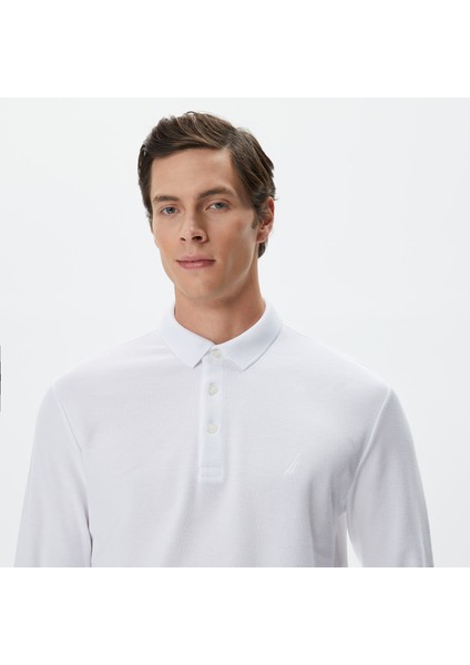 Nautıca Erkek Beyaz Slım Fıt Uzun Kollu Polo K37451T.1BW fırsatları