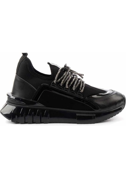 Siyah Siyah Streç Kadın Sneaker K01413055209 fiyatları