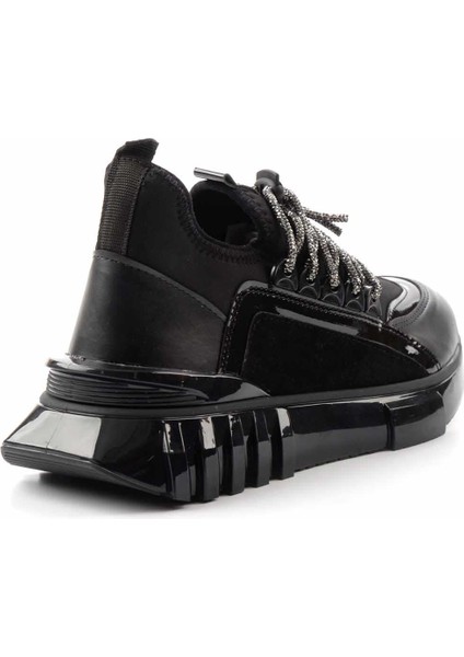 Siyah Siyah Streç Kadın Sneaker K01413055209 fırsatları