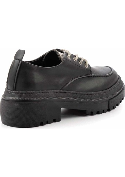 Siyah Lame Taşlı Kadın Loafer Ayakkabı K01503741709 fırsatları