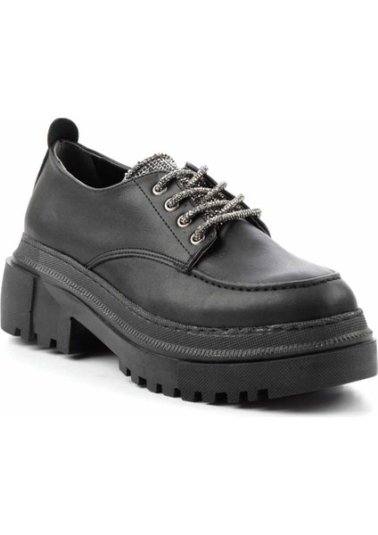 Siyah Platin Taşlı Kadın Loafer Ayakkabı K01503741709 modelleri