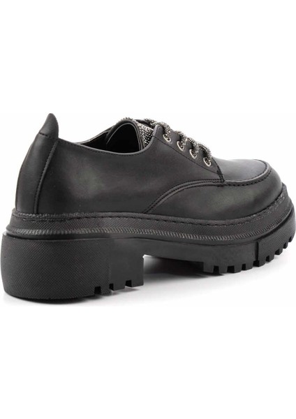 Siyah Platin Taşlı Kadın Loafer Ayakkabı K01503741709 fırsatları