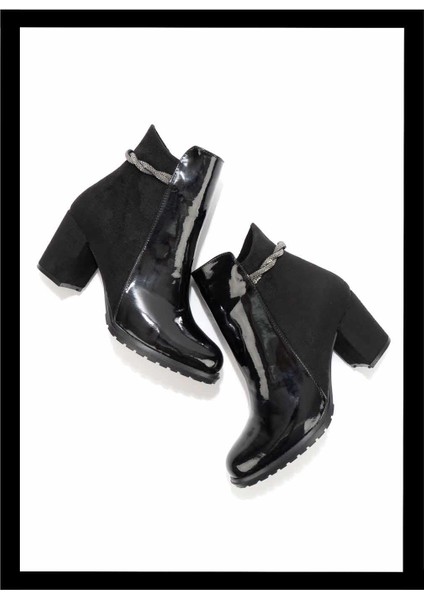 Siyah Siyah Süet Kadın Bot & Bootie K02404016508