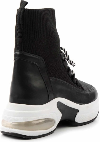 Siyah Simli Kadın Sneaker K02932402378