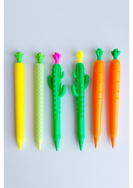 6’lı 0.7 Uçlu Kalem Ananas Kaktüs Havuç