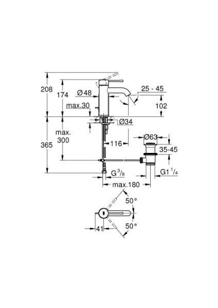 Essence Tek Kumandalı Lavabo Bataryası 1/2" S-Boyut - 24171DA1