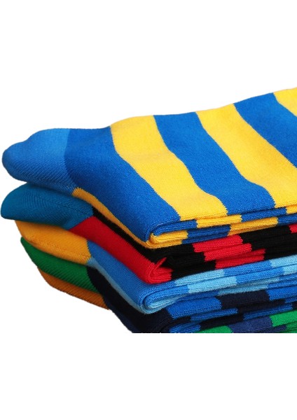 Erkek 5li Pamuklu Uzun Çorap (Yurt Dışından)