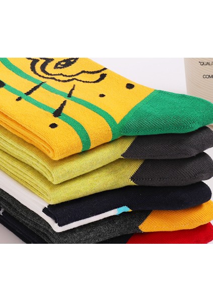 Erkek 5'lü Pamuklu Uzun Çorap Noel Hediye Christmas (Yurt Dışından) modelleri