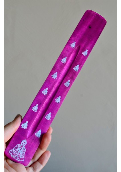 Pembe - Gümüş Yaldızlı Buda Motifli Kayık Tütsülük fırsatları