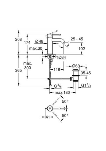 Essence Tek Kumandalı Lavabo Bataryası 1/2" S-Boyut - 24171AL1