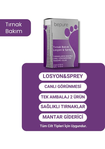 El ve Ayak Tırnak Bakımı Seti 100 ml (50ML Losyon + 50ML Sprey)