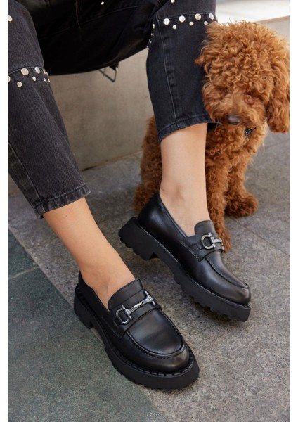 Ossy Siyah Deri Kadın Loafer fiyatları