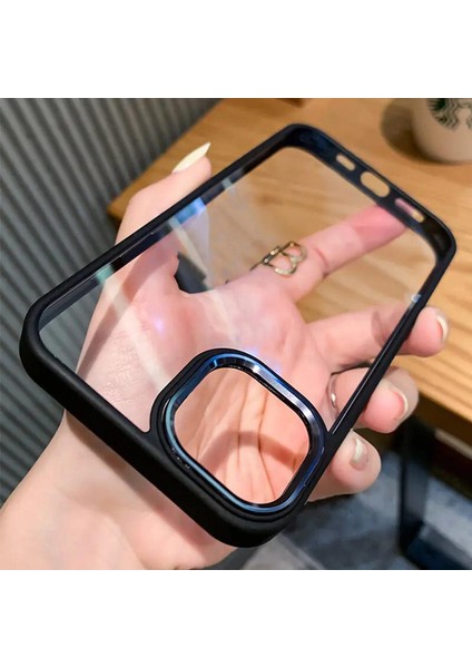 iPhone 15 Plus Uyumlu Kılıf Metal Tuş ve Kamera Çerçeveli Arkası Sararmaz Şeffaf Kenarları Renkli fiyatları