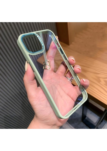 iPhone 15 Plus Uyumlu Kılıf Metal Tuş ve Kamera Çerçeveli Arkası Sararmaz Şeffaf Kenarları Renkli fiyatları