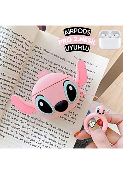 Airpods Pro 2. Nesil Uyumlu Stitch Figürlü Sevimli Kulaklık Kılıfı