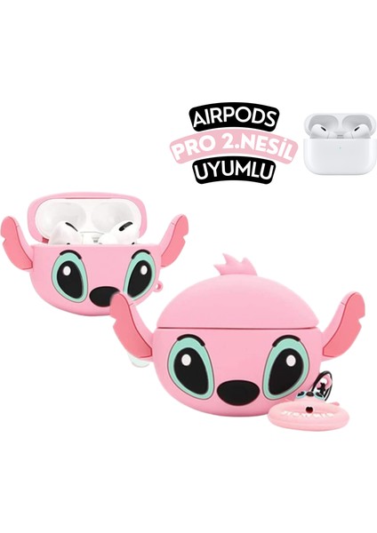 Airpods Pro 2. Nesil Uyumlu Stitch Figürlü Sevimli Kulaklık Kılıfı