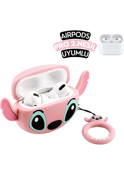Airpods Pro 2. Nesil Uyumlu Stitch Figürlü Sevimli Kulaklık Kılıfı