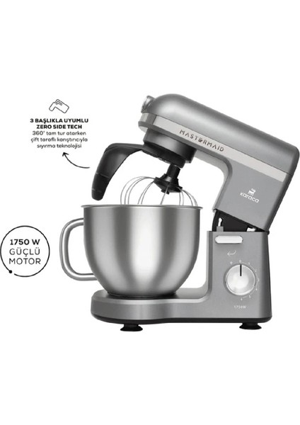 Mastermaid Chef Pro Çift Kollu Stand Mikser Galaxy Grey 1750 W