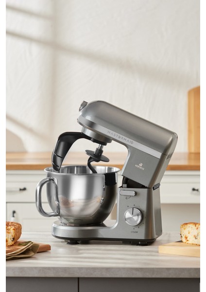 Mastermaid Chef Pro Çift Kollu Stand Mikser Galaxy Grey 1750 W