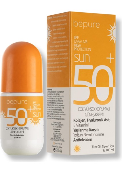 50 SPF Güneş Kremi Tüm Cilt Tiplerine Uygun Suya Dayanıklı 100 ml fırsatları