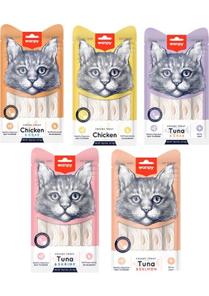 Karışık 5 Lezzetli Krema Kedi Ödülü 14 gr x 25'li