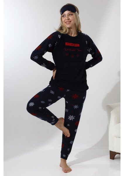 F5009 Peluş Welsoft Polar Kışlık Yumoş Kadın Pijama Takımı fırsatları