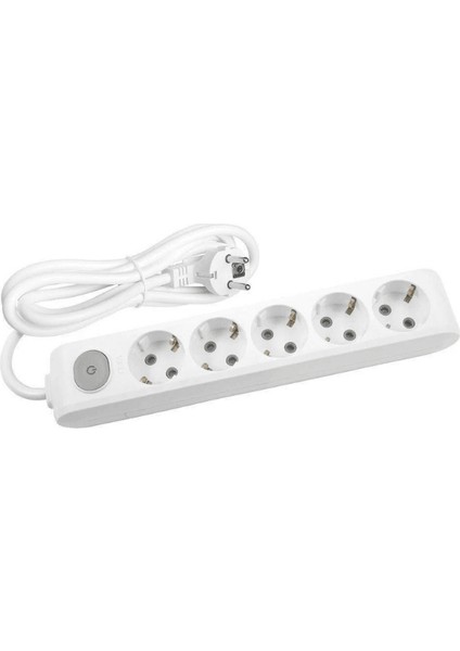Multi Let (5'li) Beşli Priz Topraklı Anahtarlı Kablolu 5 (Beş) Metre (8 Adet)