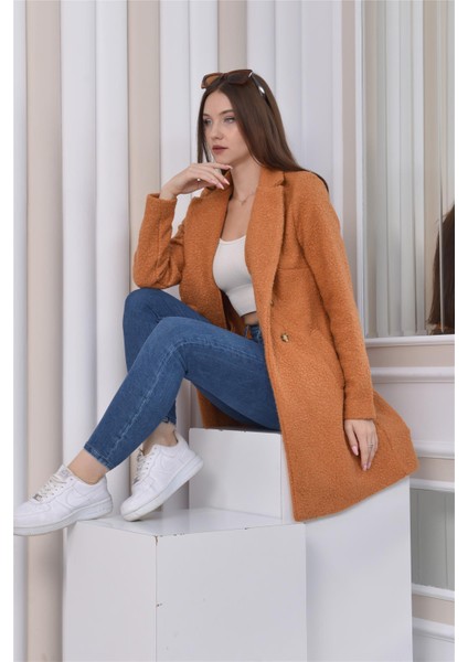 Yeni Sezon Uzun Kıvırcık Kaban Ceket Kamel
