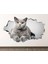 Sevimli Kedicikler Full Hd Baskı 3D Çocuk Odası Duvar Sticker 1