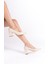 MBZFR600-BJ Kadın Blok Topuklu 6 cm Sivri Burun Bej Stiletto & Topuklu Ayakkabı 1