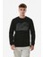 Baskılı Bisiklet Yaka Sweatshirt 1