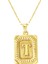 14 Ayar Altın T Harf Kolye Kare Plakalı 1