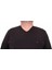 Mocgrande Büyük Beden Selanik V Yaka Classic Sweat 23201 Sıyah 4