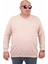 Mocgrande Büyük Beden Selanik V Yaka Classic Sweat 23201 Bej 1