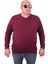 Mocgrande Büyük Beden Selanik V Yaka Classic Sweat 23201 Murdum 1