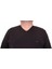 Büyük Beden Selanik V Yaka Classic Sweat 23201 Sıyah 4