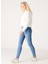 Yüksek Bel Süper Dar Paça Skinny Fit Açık Mavi Kadın Denim Pantolon W27H017404-AÇIK Mavi 4