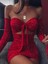 Rosy Livei N Style Siyah Vekırmızı Secenekli Straplez Kesimsimli Kumaştan Öndenfiyonklu Elbise 1