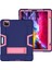 iPad Pro 11 2020 Için, iPad Pro 11 2020 Için Standlı Hibrit Ağır Hizmet Üç Katmanlı Tam Gövde Darbeye Dayanıklı Sağlam Kılıf 11 Inç (Lacivert + Gül Kırmızı) (Yurt Dışından) 2