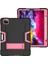 iPad Pro 11 2020 Için, Hibrit Ağır Hizmet Üç Katmanlı Tam Vücut Darbeye Dayanıklı Sağlam Kılıf ve iPad Pro 11 2020 Için Standlı 11 Inç (Siyah/kırmızı) (Yurt Dışından) 2