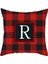 Ingilizce Alfabe Harfleri Atmak Yastık Kılıfı Noel Kırmızı Alfabe Ekose Yastık Kılıfı Şeftali Derisi Kadife Kare Yastık Kılıfı Kanepe Kanepe Yatak Odası (Harf R) (Yurt Dışından) 1