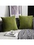Atmak Yastık Kapakları 2 Paket 18X18 INÇ/45X45CM Çizgili Kadife Kare Çiftlik Evi Kanepe Ev Oturma Odası Dekor Için Yastık Kılıfı Atın (Yastık Ekleme Yok, Elma Yeşili) (Yurt Dışından) 1