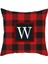 Ingilizce Alfabe Harfleri Atmak Yastık Kılıfı Noel Kırmızı Alfabe Ekose Yastık Kılıfı Şeftali Derisi Kadife Kare Yastık Kılıfı Kanepe Kanepe Yatak Odası (Harf W) (Yurt Dışından) 1