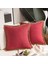 2'li Çiftlik Evi Dekoratif Kırlent Kılıfı Paketi Çuval Bezi Keten Yastık Kılıfı Kesilmiş Özel Kenarlar Kırmızı 18 x 18 Inç, 45 x 45 cm (Yurt Dışından) 2