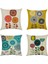 Dekoratif Çiftlik Evi Atmak Yastık Kapakları 18 x 18 Inç 4 Adet Keten Açık Yastık Minder Kılıfı Oturma Odası Kanepe Araba Yatağı Için (Soyut Çiçekler B) (Yurt Dışından) 2