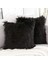 2'li Set Siyah Dekoratif Yastık Kılıfları Yeni Lüks Serisi Merinos Tarzı Taklit Kürk Kabarık Atma Yastık Kapakları Kare Bulanık Yastık Kılıfı 16X16 Inç (Yurt Dışından) 1