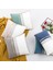 18X18 Inç Deri Çizgili Patchwork Hollanda Polar Minder Örtüsü Modern Atmak Yastık Örtüsü Dekor Yastık Kanepe Oturma Odası Yatak Odası Araba (Açık Gri) (Yurt Dışından) 3